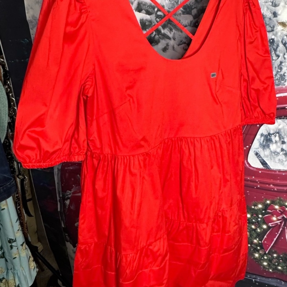 DONNA MORGAN SIZE 12 DRESS RED SHORT SLEEVE NWT